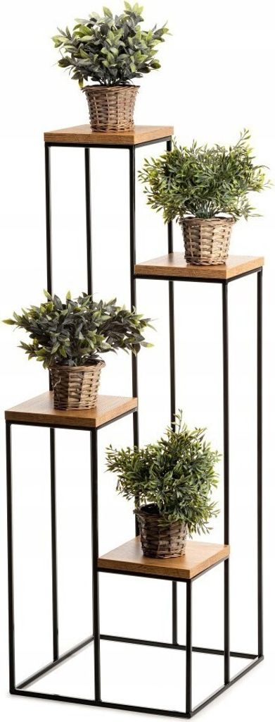 Howhomely Sgabello per fiori in metallo nero 110 cm - Immagine del prodotto 