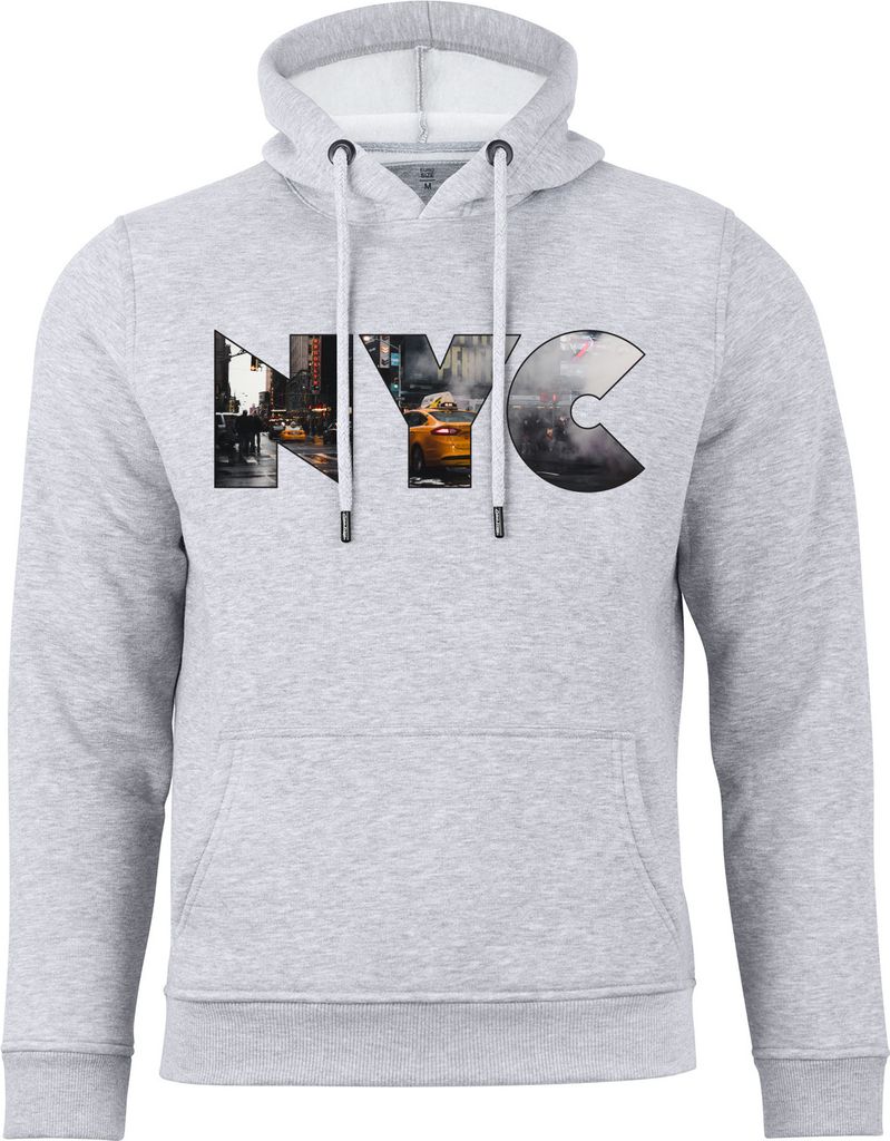 Cotton Prime Hoodie Skyline New York - Weltenbummler Kollektion 3XL Grau-Melange