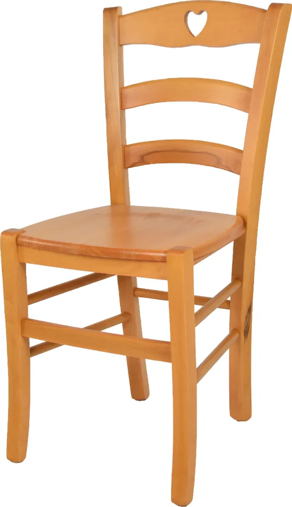t m c s Tommychairs - Sedia CUORE per cucina e sala da pranzo, robusta struttura in legno di faggio laccato miele e sedile in legno