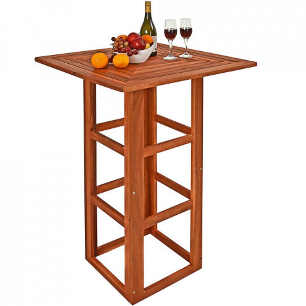 CASARIA® Stehtisch Holz 110 cm Hoch 75 x 75 cm Eckig Massiv Produktbild 12