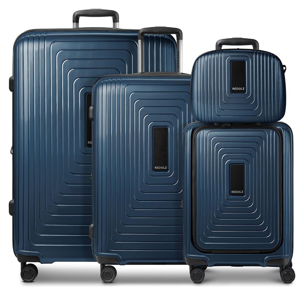 Redolz Essentials14 4-Rollen Kofferset Beautycase 4tlg mit Dehnfalte Laptopfach