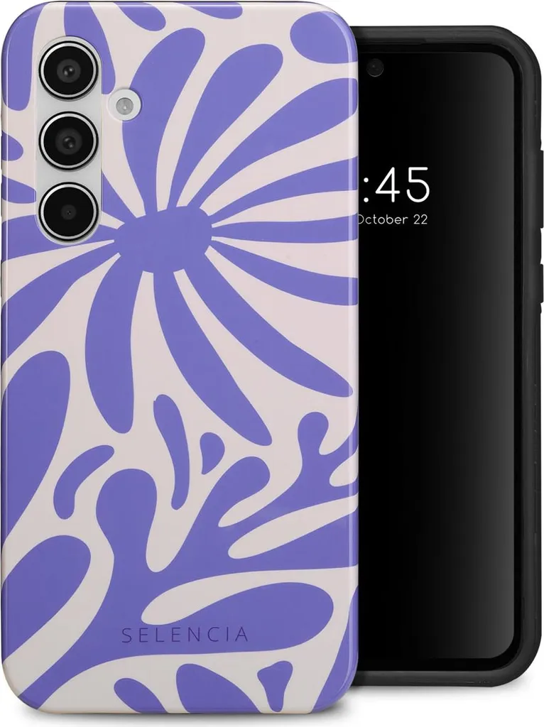 Selencia Vivid Samsung A55 Cover - Modern Bloom Sapphire Blue - Shop