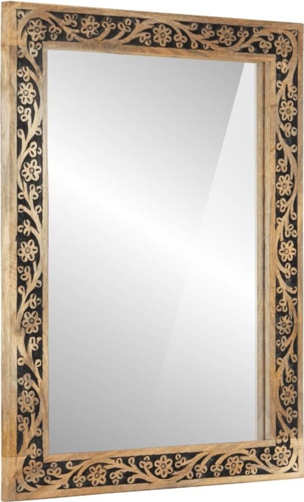 Miroir de bain 50x70x2,5 cm bois de manguier massif et Image du produit 