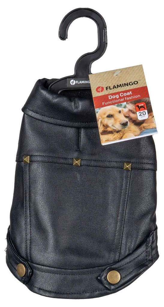 Flamingo Hundemantel Sancho schwarz, Rückenlänge: 20 cm