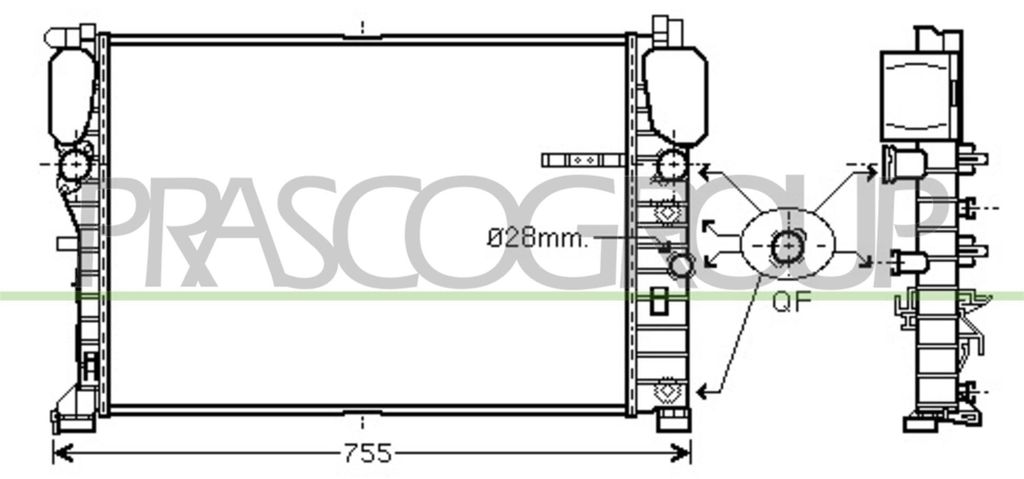 PRASCO ME039R005 Kühler Wasserkühler Motorkühler passend für MERCEDES-BENZ E-Klasse Limousine (W211) E-Klasse T-modell (S211) CLK (C209) CLS (C...