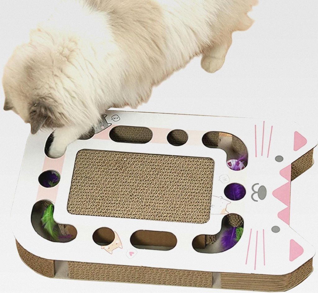 Katzen Kratzbrett,Katzenspielzeug Kratzbrett - Interaktives Anti-Kratz Schutz Ball Spielzeug für Aktivität auf dem Boden in Zuhause Indoor für C...