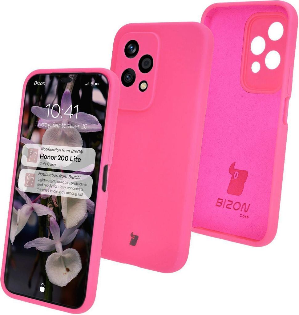 Bizon Soft Case für Honor 200 Lite, Neonpink