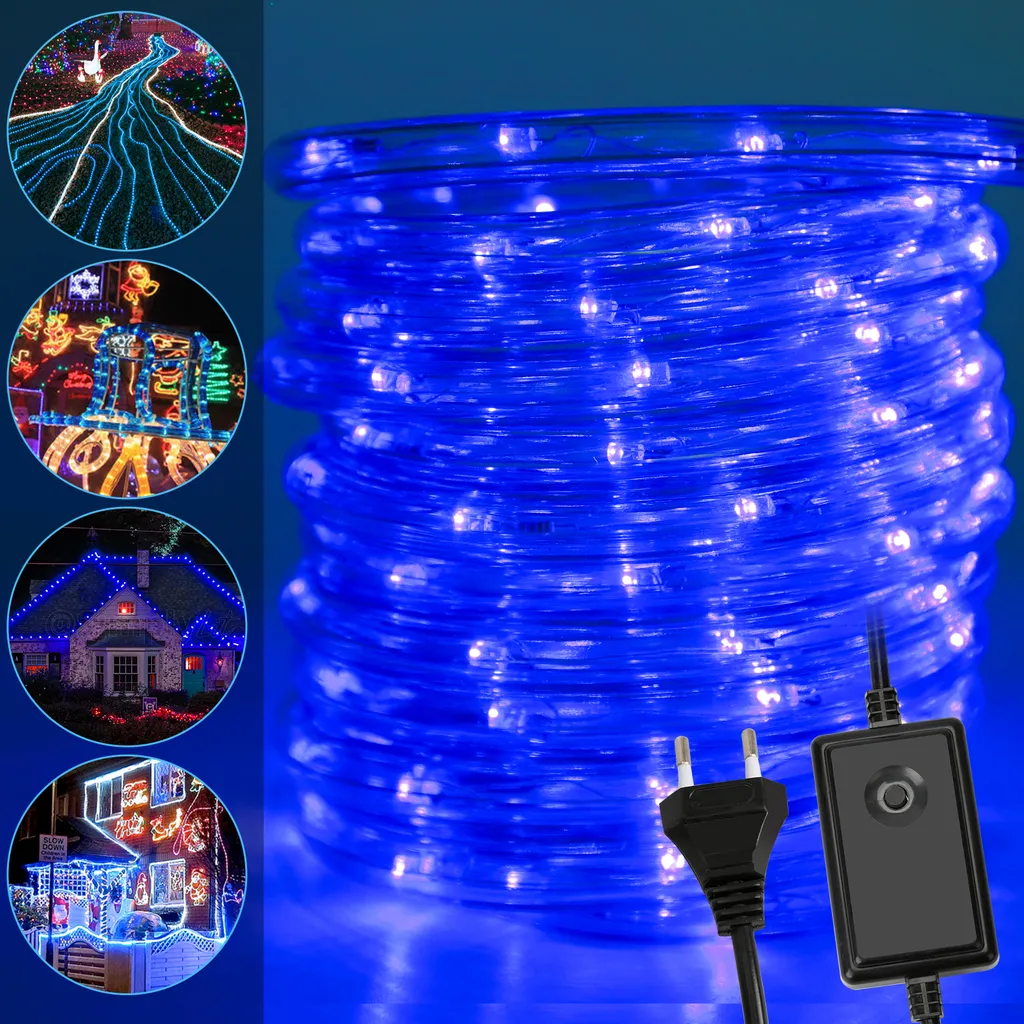 TolleTour 10M LED corda luminosa corda luminosa per esterni e interni con 240 LED luci di Natale decorazione natalizia blu