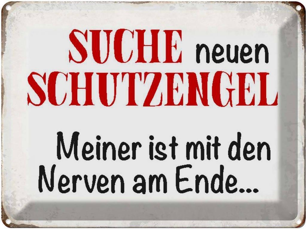 vianmo Blechschild 30x40 cm suche neuen Schutzengel Spruch Produktbild 