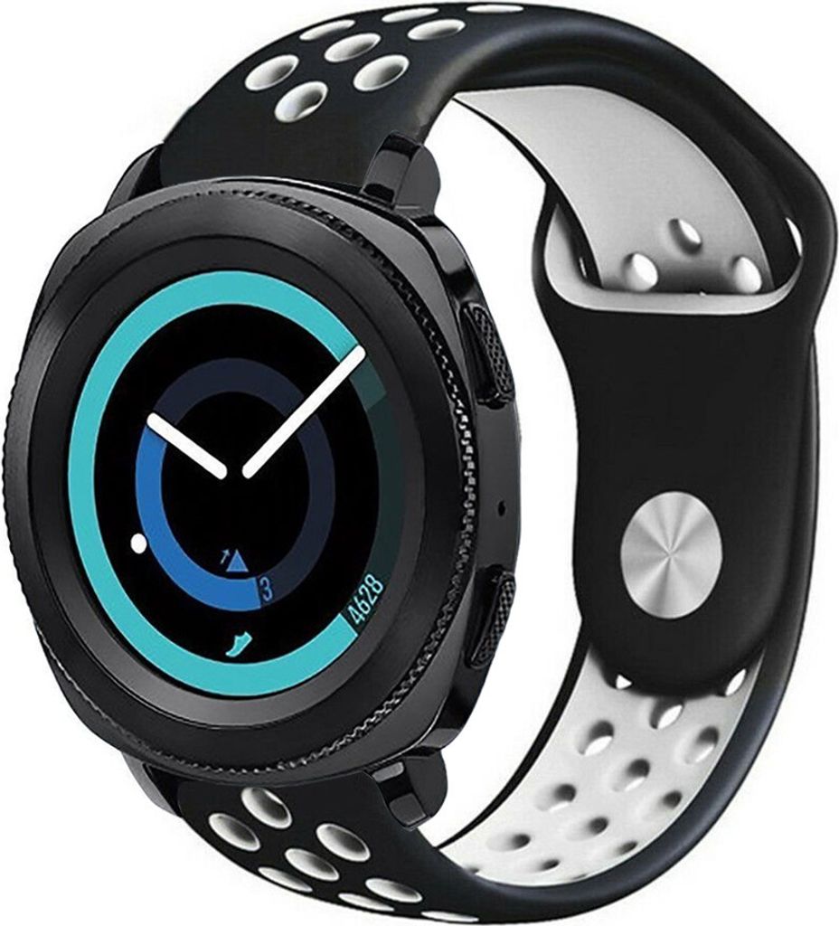 Strap-it Samsung Gear Sport Sportarmband (Schwarz/Weiß)