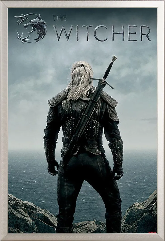 Regalo Perfetto: Poster The Witcher Incorniciato in Alluminio Argento