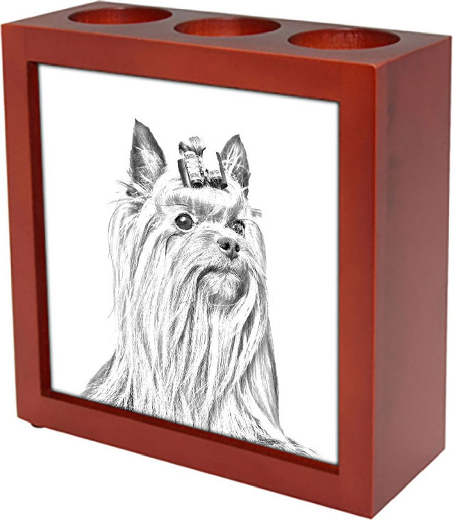 Yorkshire Terrier - Stifthalter mit Hund, Schreibtischorganizer mit Aufdruck, personalisierte Schreibtischdekoration der Marke Art-Dog