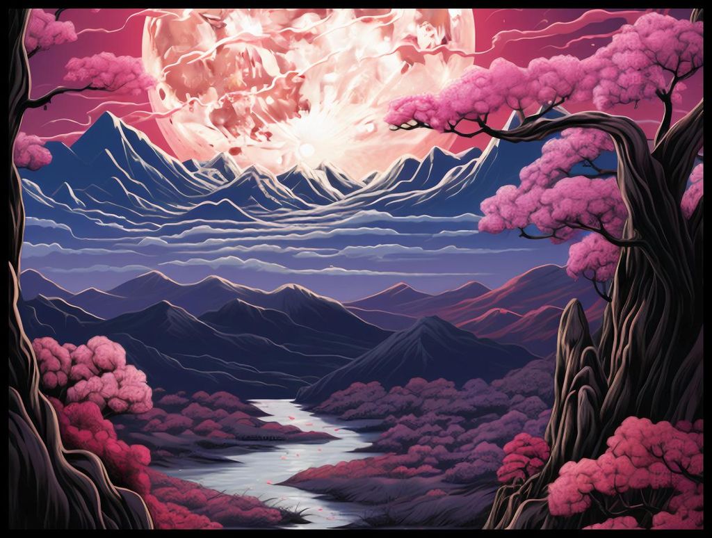 Poster 80x60cm Rosa Traumland