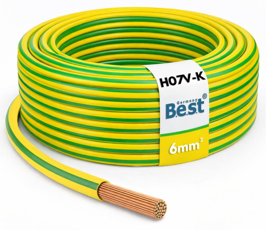 Câble de terre B.E.S.T. H07V-K, 6 mm², vert et jaune, Image du produit 