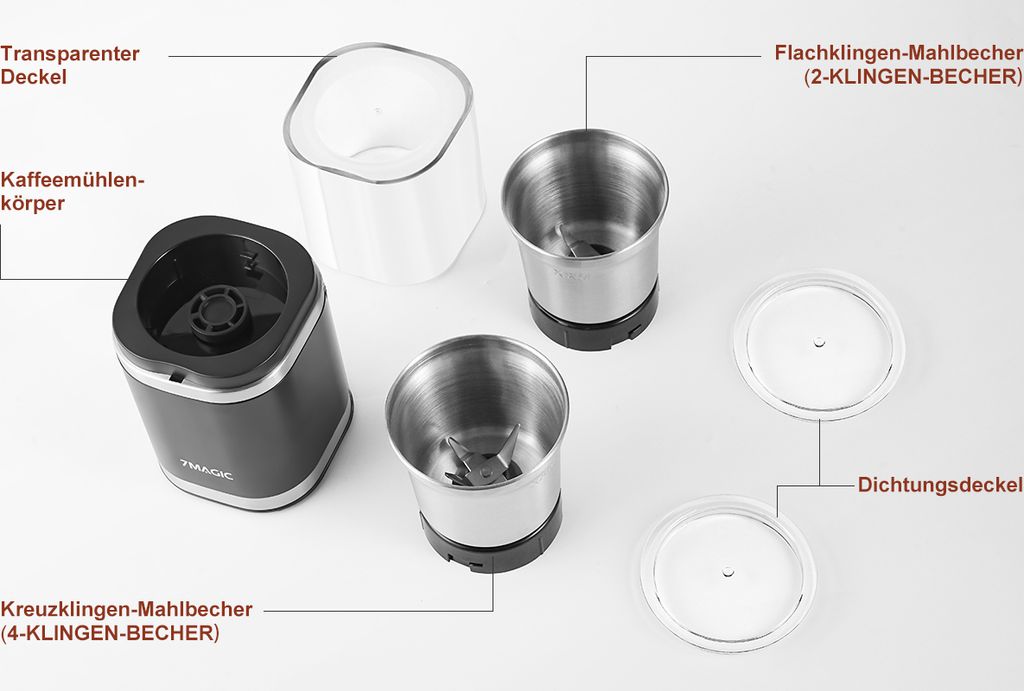 Kaffeemühle Elektrisch Mit Abnehmbarer Edelstahlschüssel - 200W