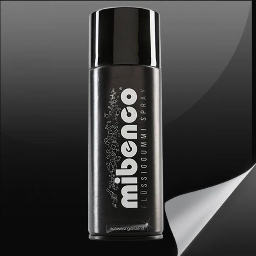 mibenco 71419005 Flüssiggummi SPRAY, 400 ml, Sprühfolie, Schwarz Glänzend