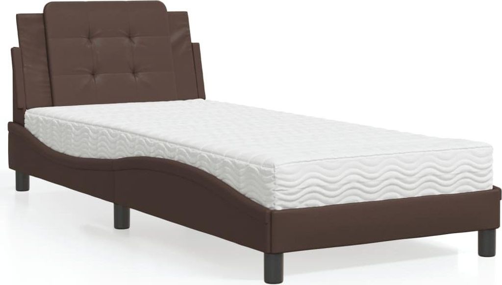 vidaXL Bettgestell ohne Matratze "Zadar" Braun 80x200 cm Kunstleder