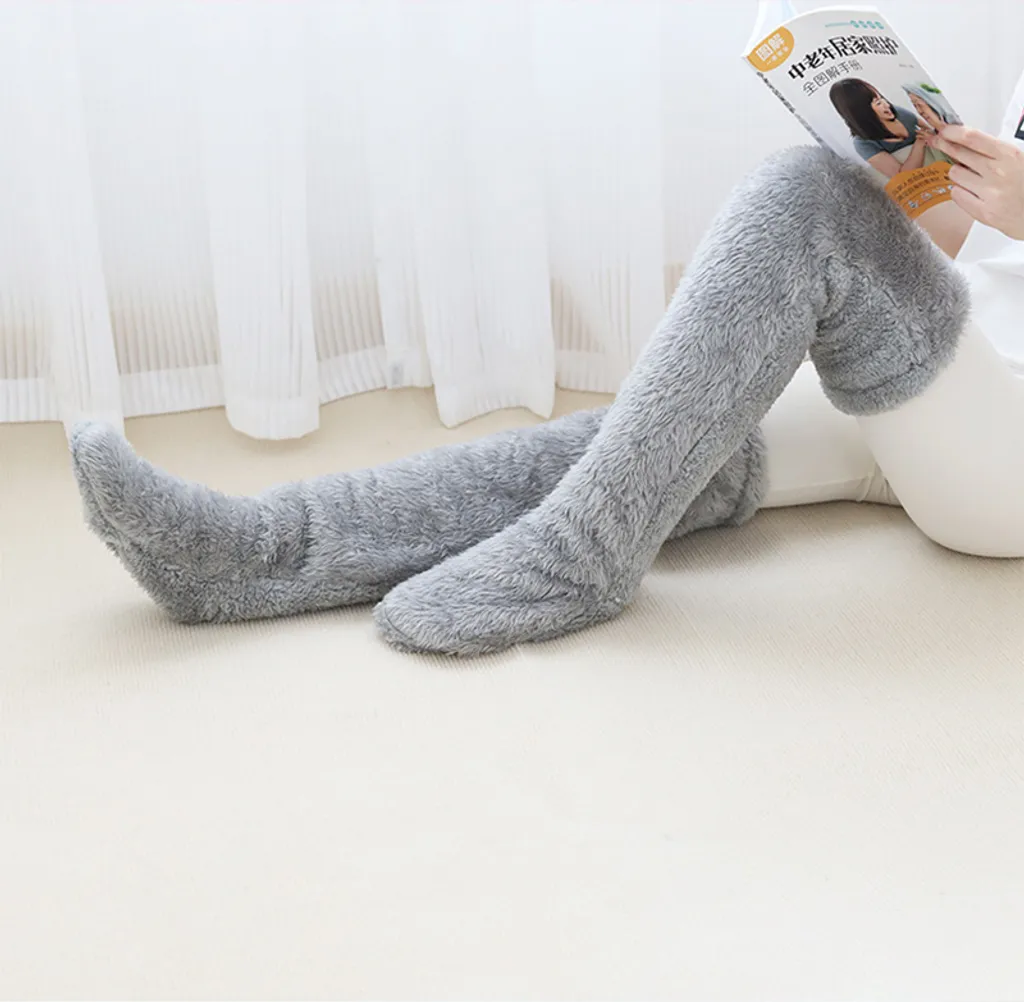 Jambières Gris Clair Extra Longues - Texture Douce et Maille Flexible
