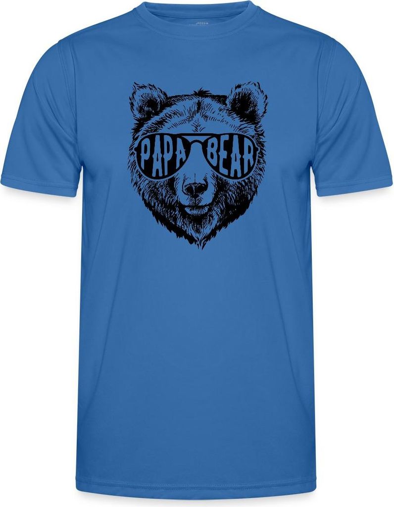 Spreadshirt Papa Bär Cool Dad Funktionsshirt Herren, L, Königsblau