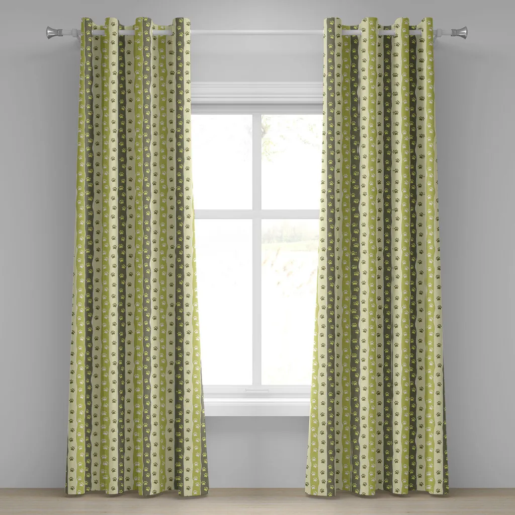 Paire de Rideaux Décoratifs à Motif de Pattes de Chien 280 x 175 cm