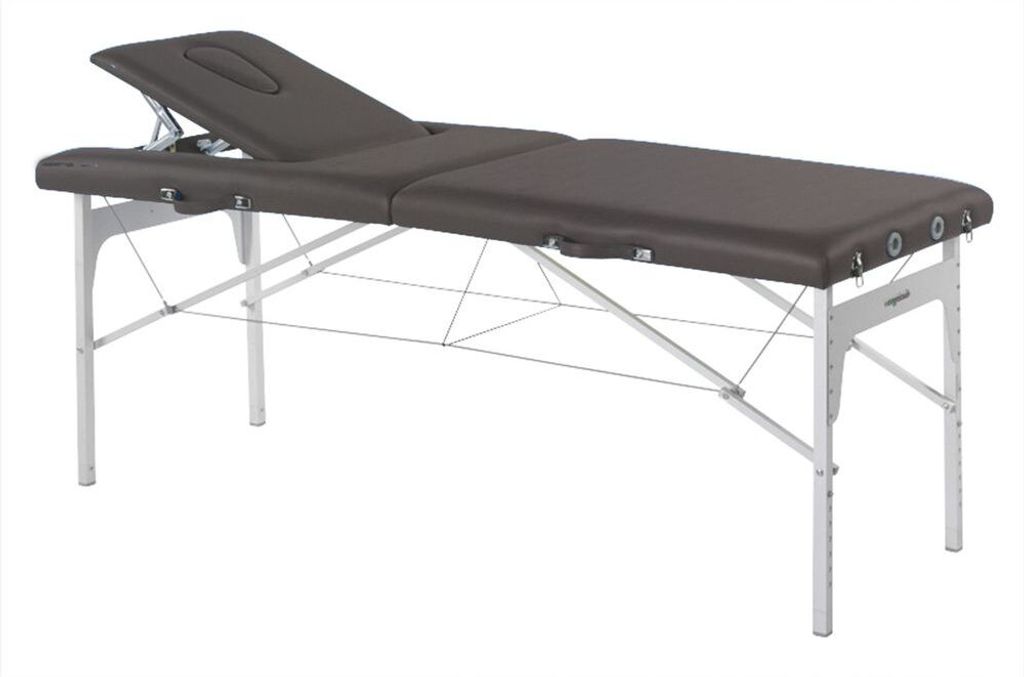 Behandlungsliege, Massageliege, Liege klappbar, mobil, Höhe 68-84 cm, Farbe:32 anthrazit