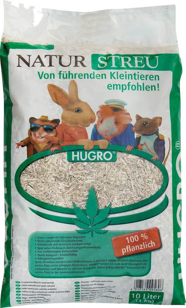 Hugro Lettiera di Canapa 10L - Naturale e Assorbente per Roditori