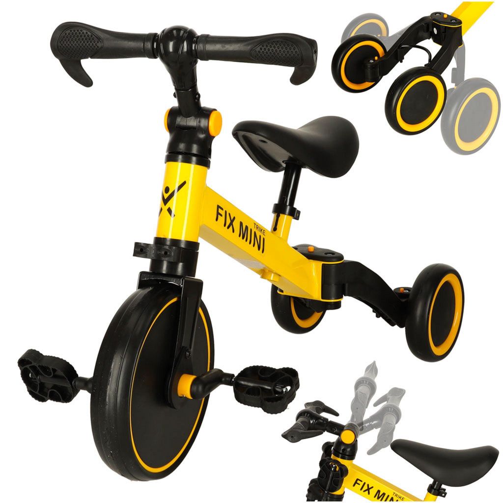 Detský odrážací bicykel trojkolka 3v1 s pedálmi žltý od 1,5 Obrázok produktu 