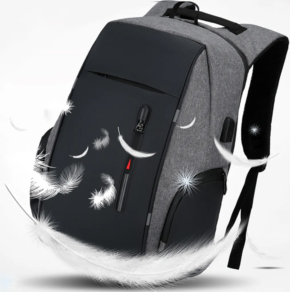 Sac à dos informatique 17" étanche gris avec port de charge USB - 8