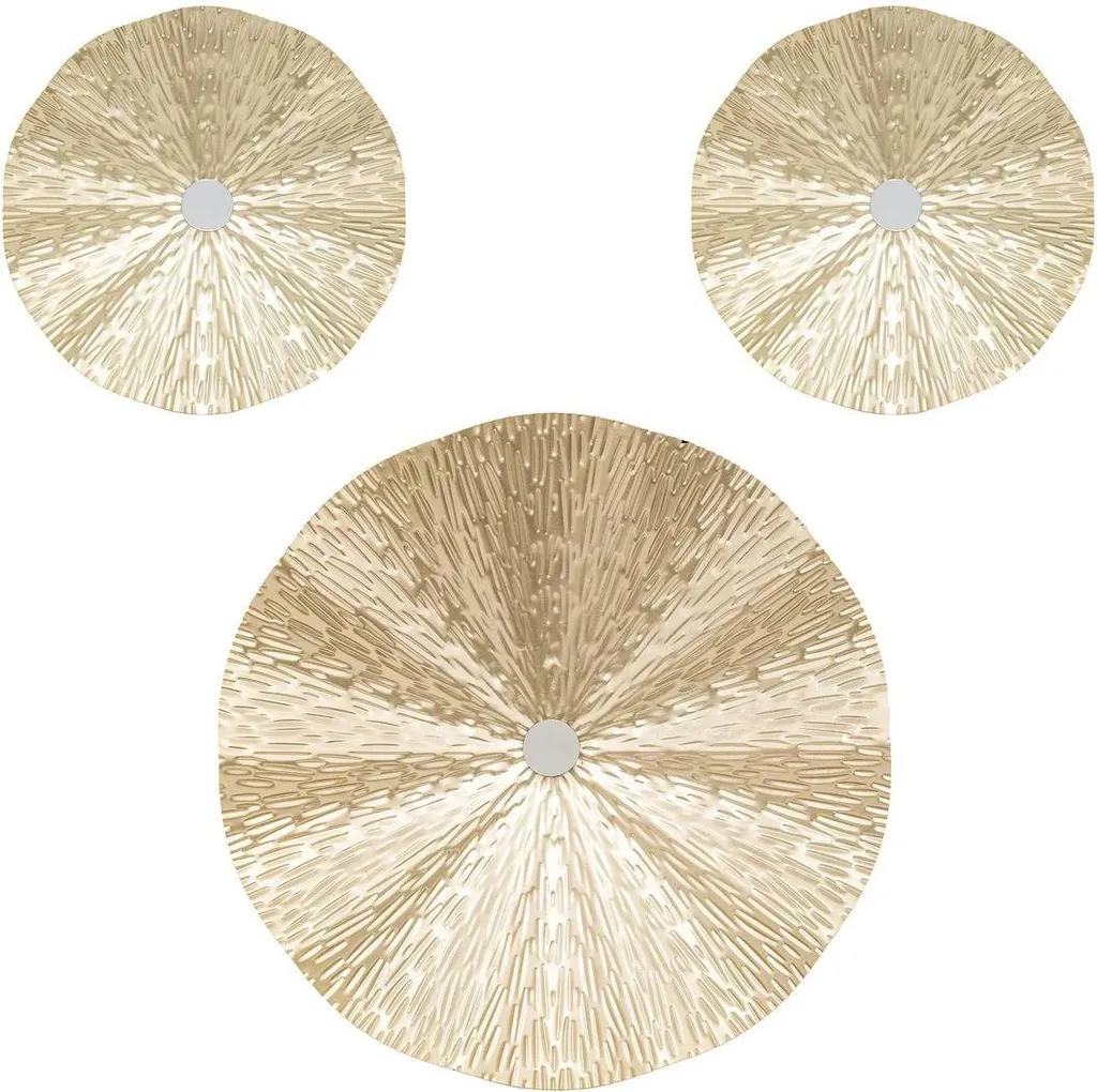 Decorazioni Parete Leslie Oro Metallo Set 3pz - Prezzo Outlet Online