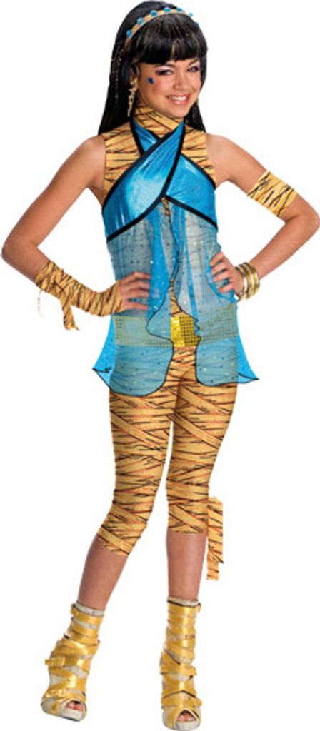 Original Lizenz Monster High Cleo de Nile Kostüm Monsterhigh Monsterkostüm Kinderkostüm für Kinder Gr. L, M, S, Größe:L