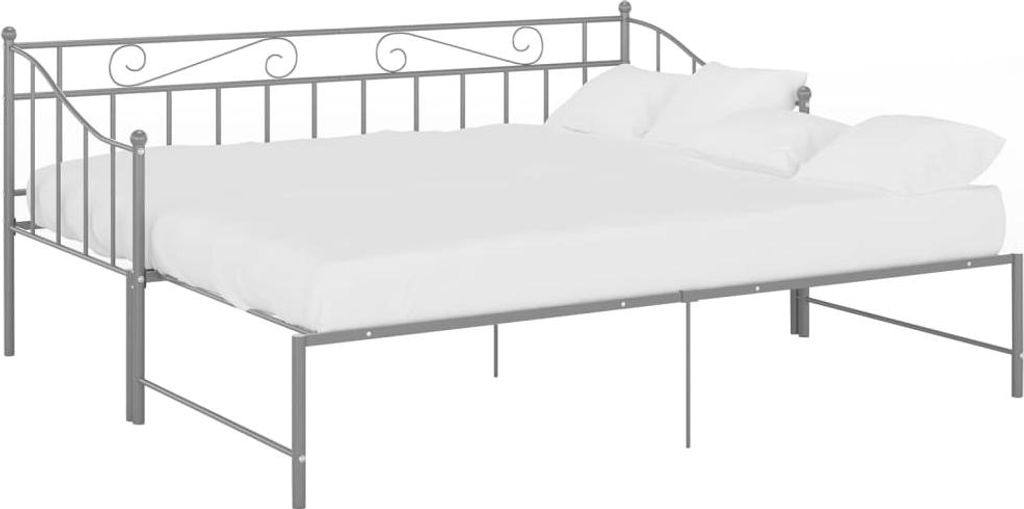vidaXL Rozkládací pohovka Grey Metal 90x200 cm Obrázek produktu 