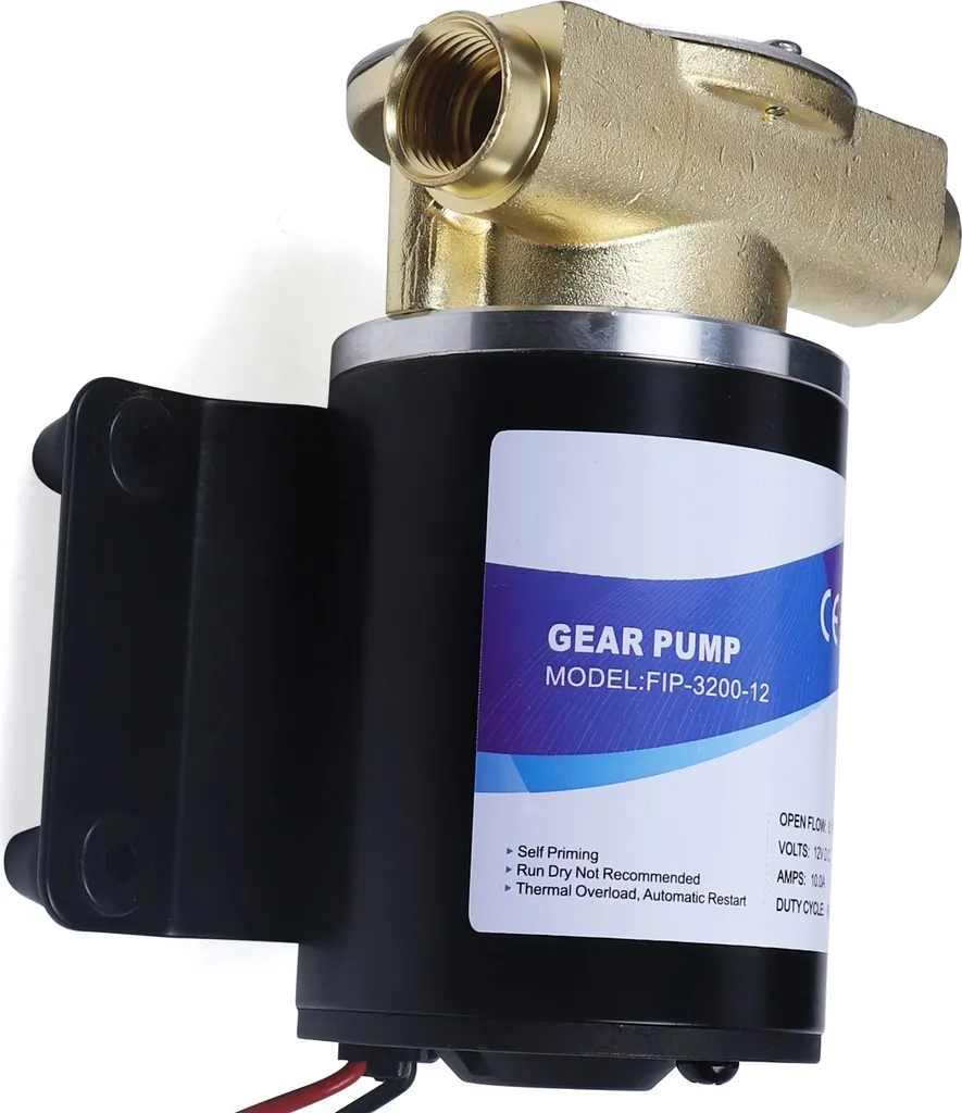 Pompe à engrenages auto-amorçante 12V 120W débit 23L/min avec prise EU