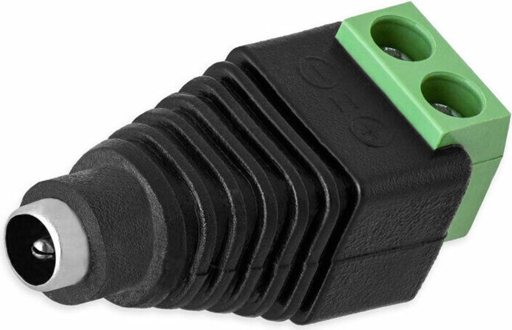1x DC Buchse Hohlbuchse 2,1x 5,5mm > Terminal Block 2-Pin Adapter Schraubbar Verbinder
