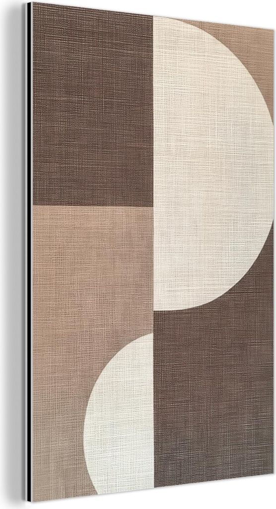 MuchoWow Wanddekoration Metall Metallbild Wandkunst 80x120 cm Raster - Halbkreise - Kontrast MuchoWow Aluminium Gemälde - Bilder