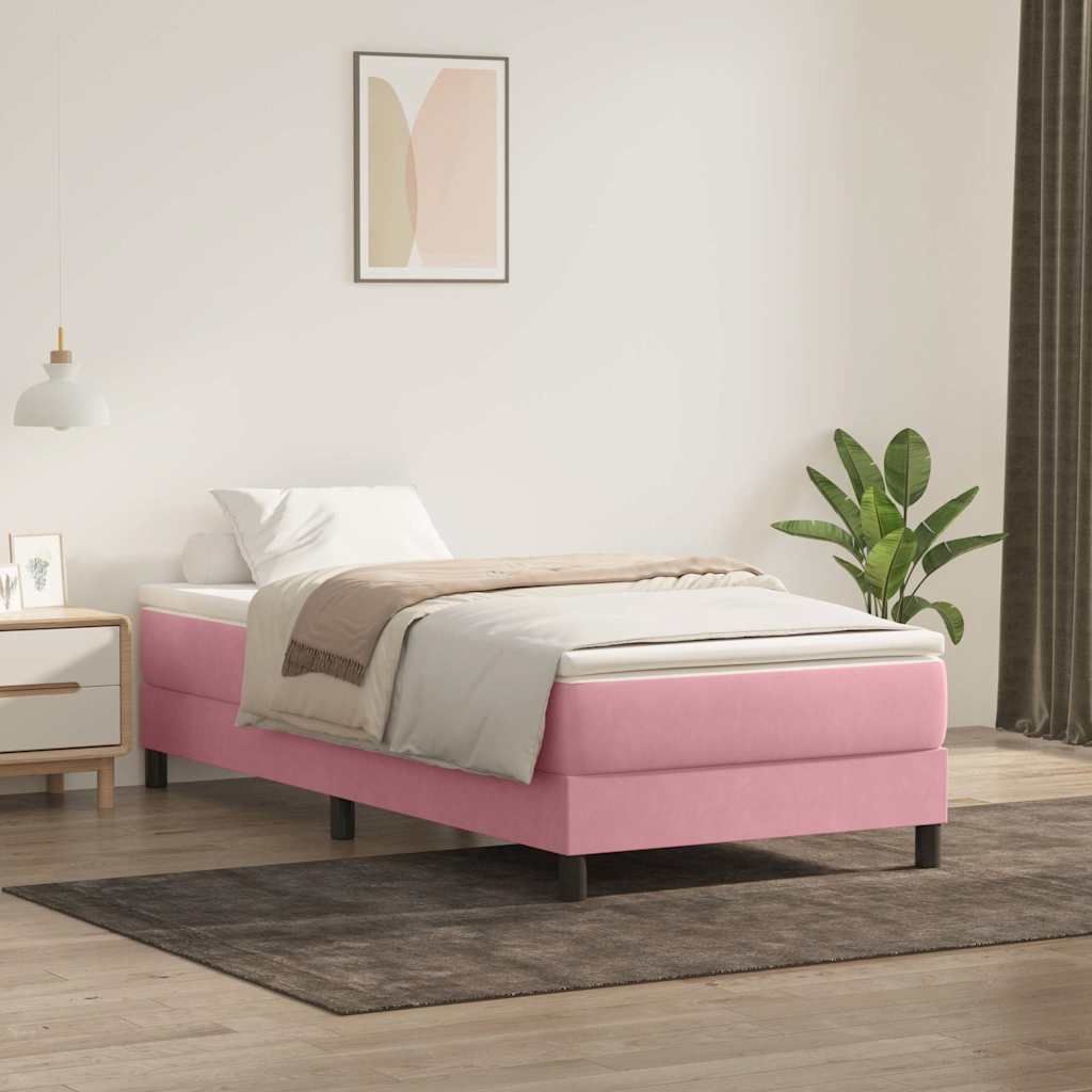 Maison Exclusive - Boxspringbett ohne Matratze Rosa 100x220 cm Samt