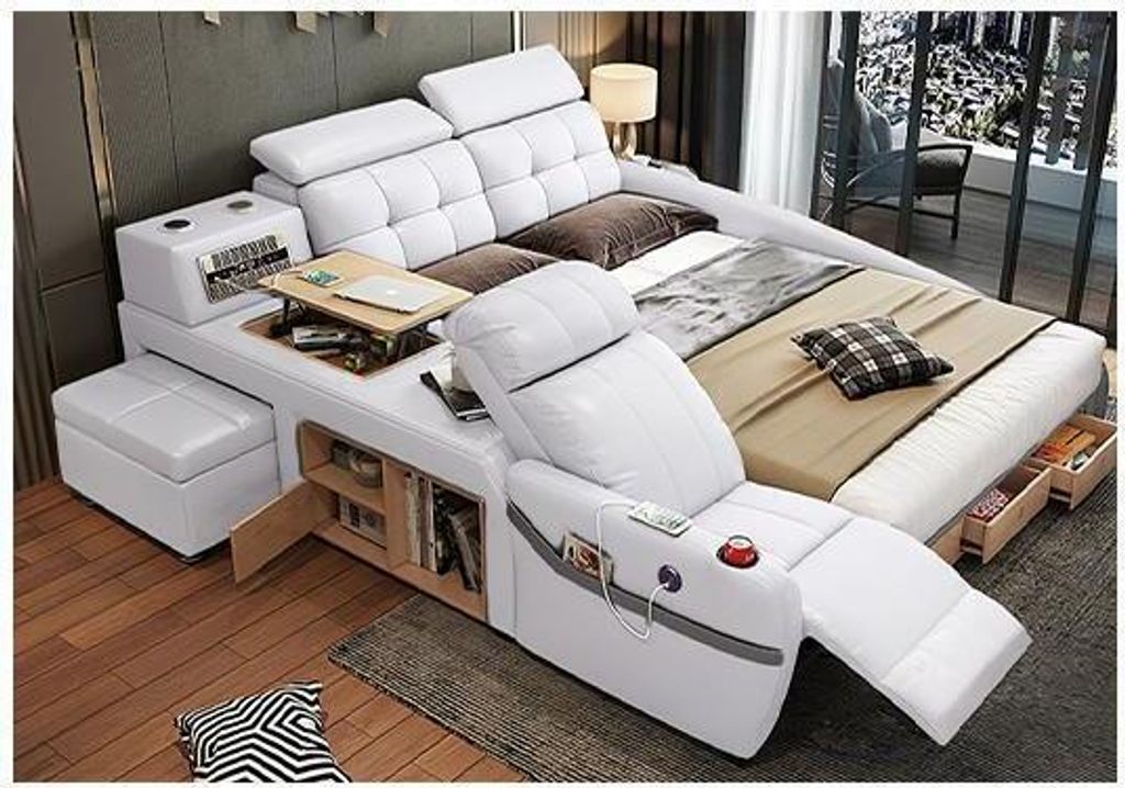 Multifunktion Design Bett Big Kunstleder Polster 180x200 Betten Neu JVmoebel