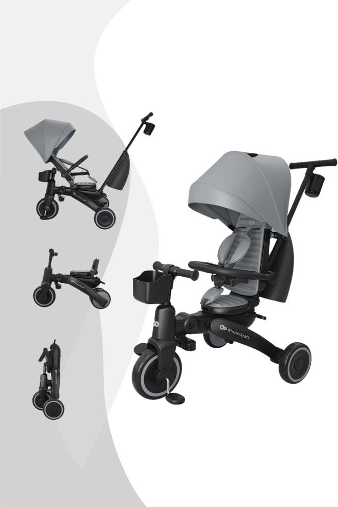 Kinderkraft JAZZ 3 Triciclo evolutivo pieghevole con bici Immagine del prodotto 
