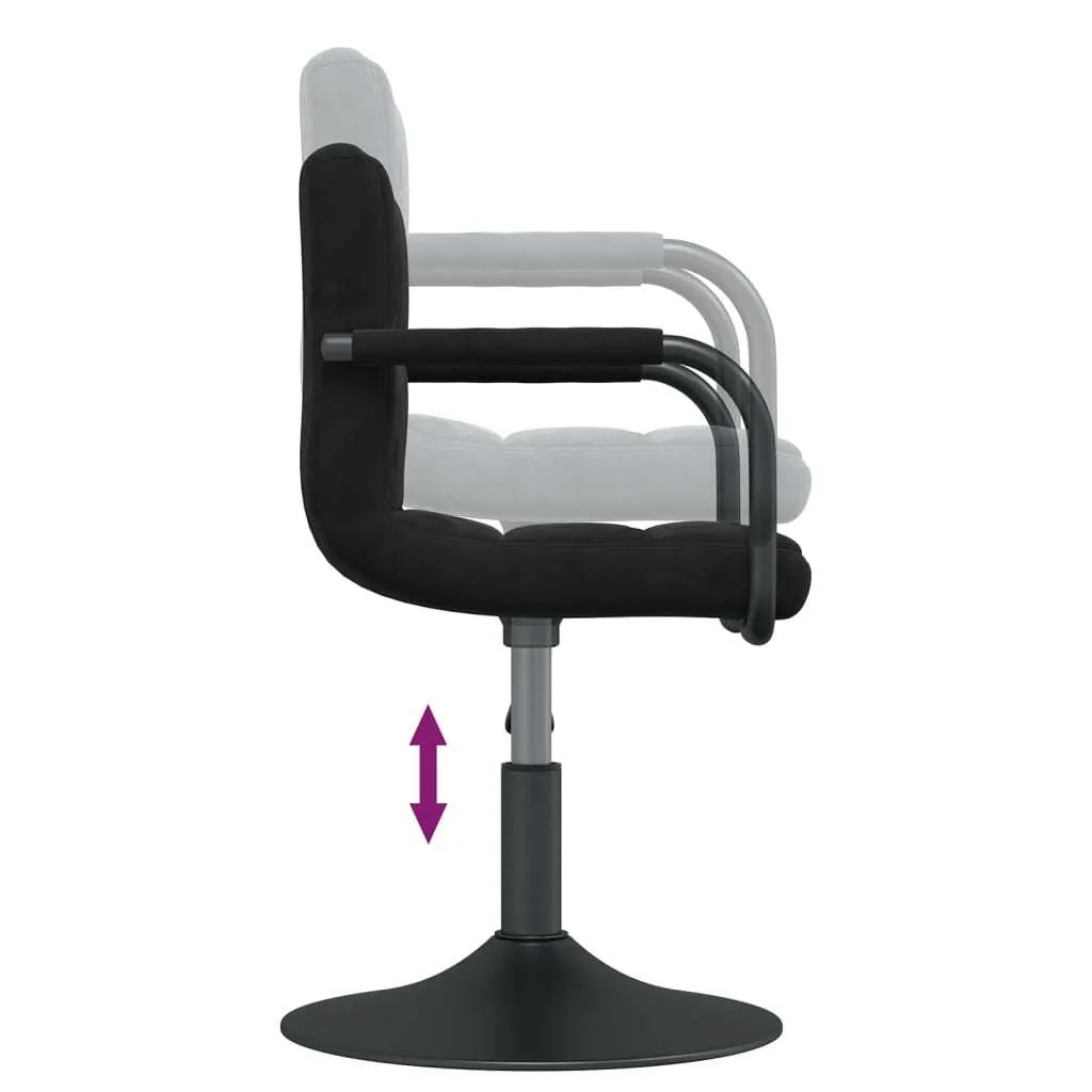 Sedia vidaXL Velluto Nero: Design Contemporaneo per Interni Chic - 5