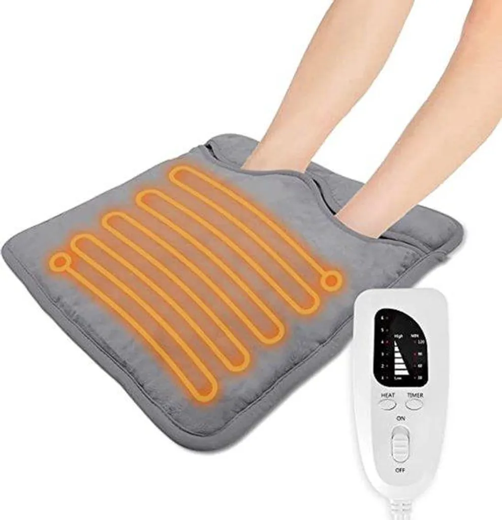 Appareil de massage et chauffe-pieds électrique en polaire ultra douce