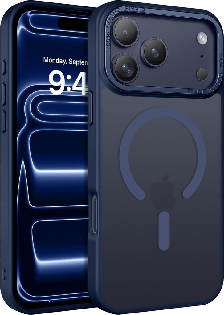 Handyhülle für iPhone 17 Pro Hülle MagSafe kompatibel mit Metall Kamerarahmen Magnet Case TPU Kantenschutz