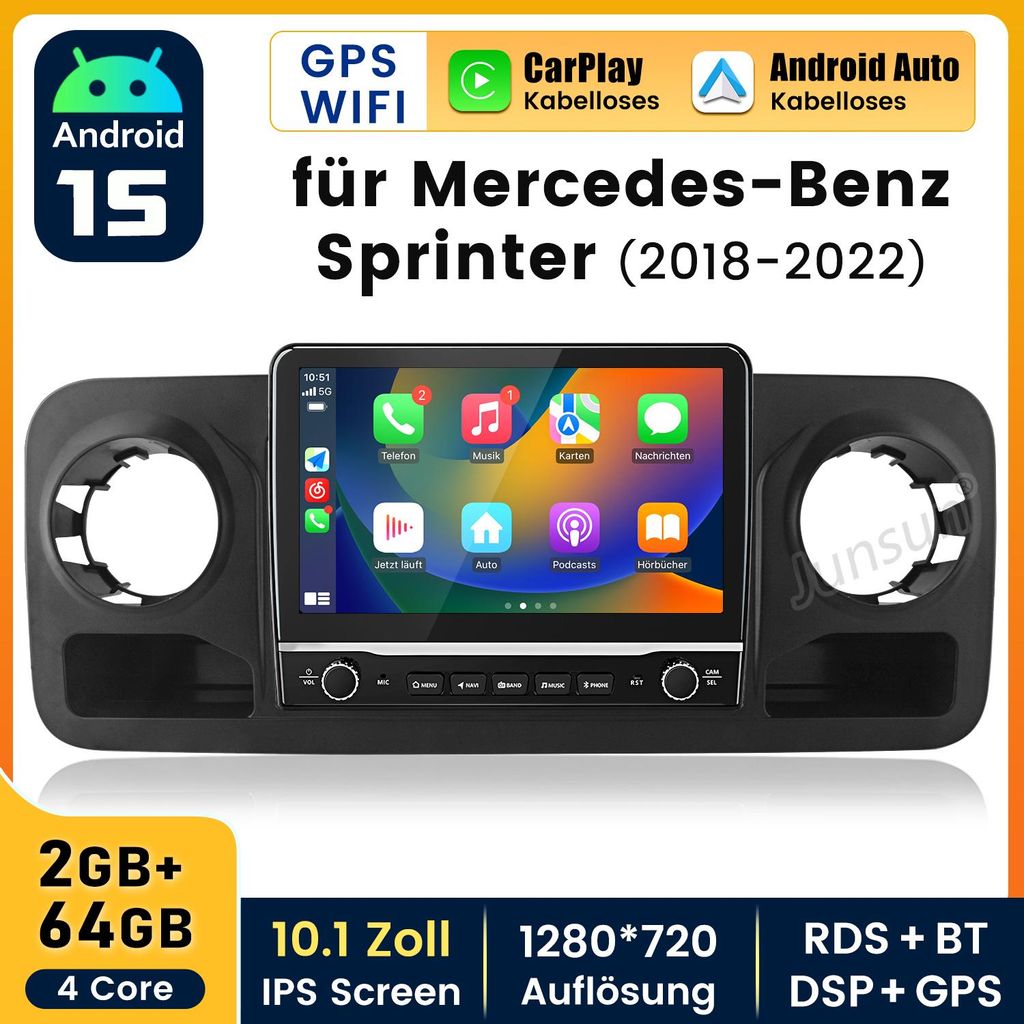 2+64G 10,1" Android 15 Autorádio Carplay pre Mercedes Benz Obrázok produktu 