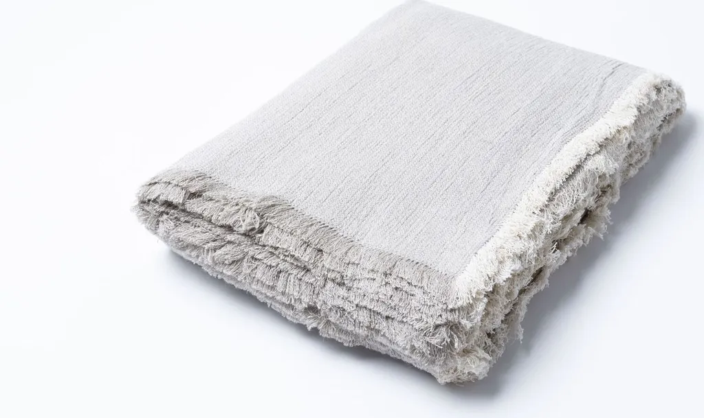 Coperta con Frange Naturale 150x200 - Plaid Cotone Boho per Divano - 1