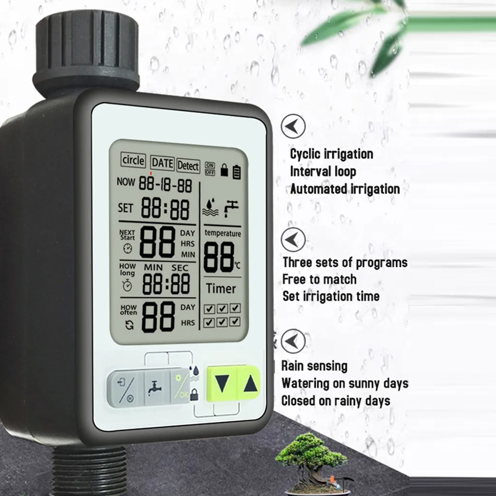 Contrôleur d'arrosage automatique de jardin avec écran LCD et 3 modes