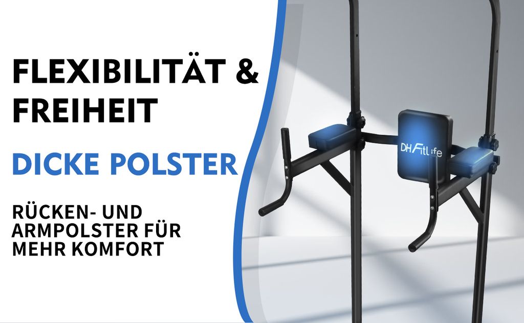 DH FitLife Power Tower Dip Station | Power Rack mit Produktbild 12