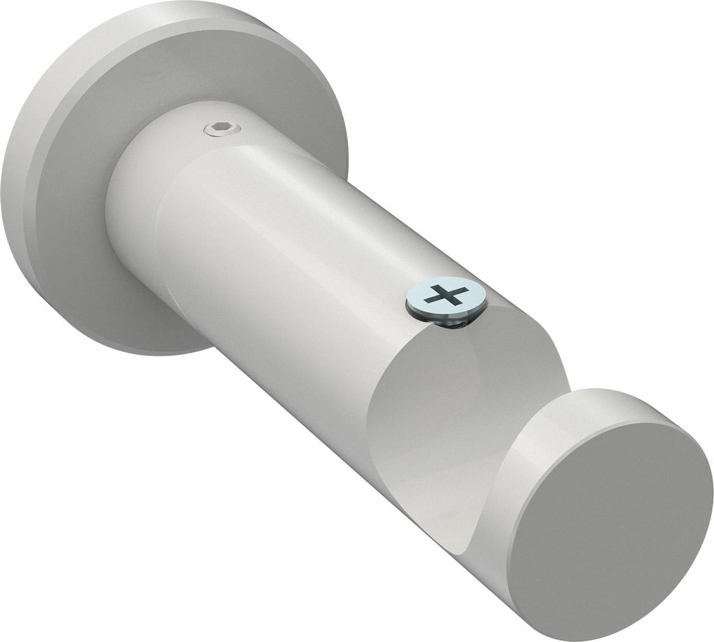 Interdeco Träger mit Abstand 7,5 cm / Wandhalterung für Gardinenstangen 20 mm Ø, 1-läufig Weiß, Typ Platon