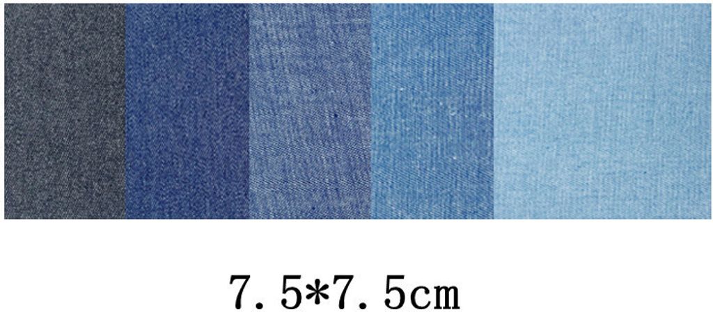 INF Selbstklebende Jeans-Patches zum Aufbügeln, 5 Stück, quadratisch, verschiedene Farben