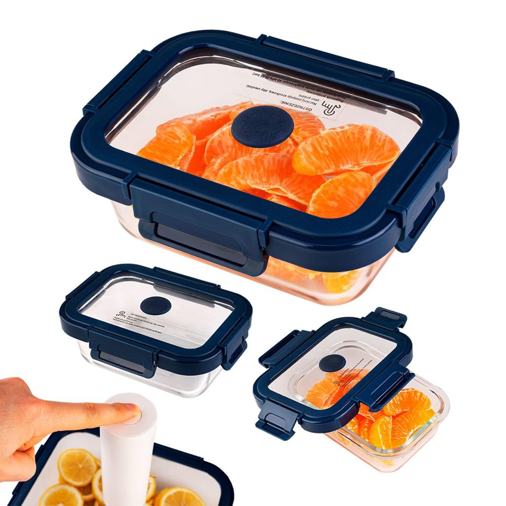 SuperButelki.pl – Glasbehälter mit Deckel, 370 ml, Lunchbox, zur Vakuumaufbewahrung von Lebensmitteln – für mehr Ordnung in der Küche!