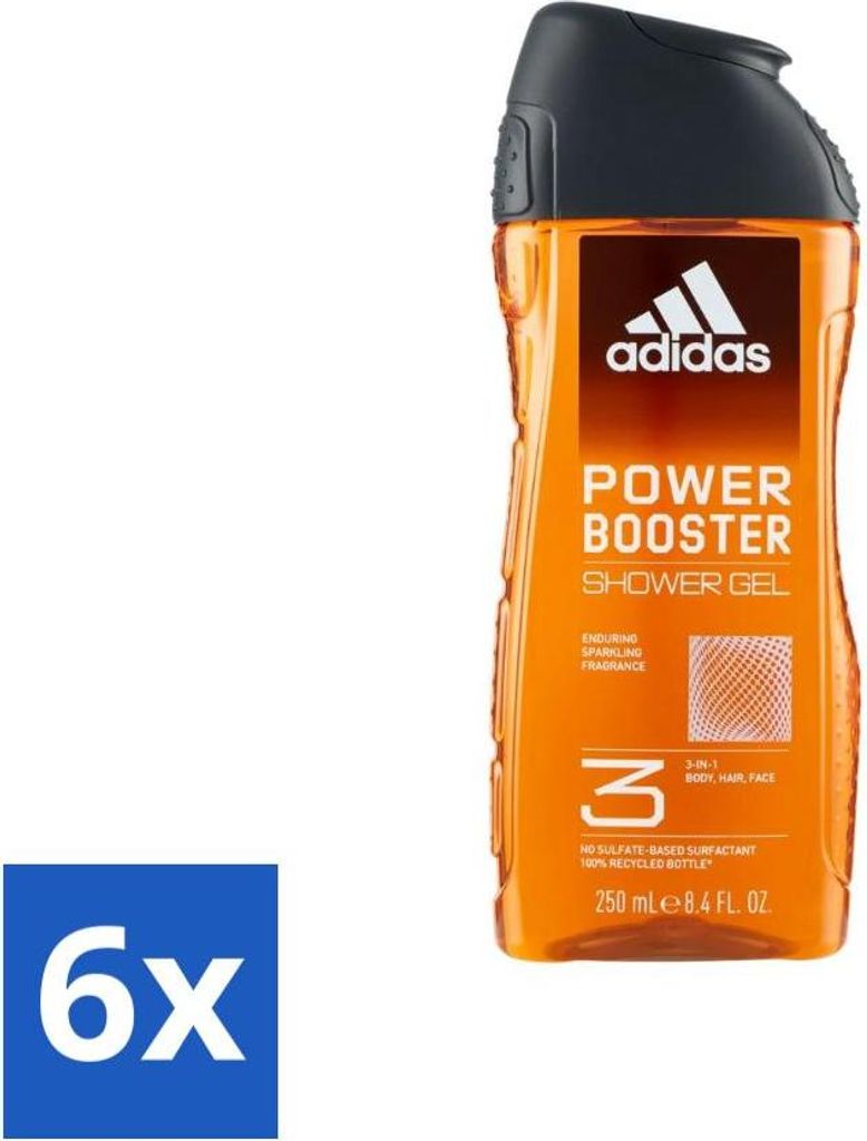 Adidas Duschgel Power Booster 250 ml - Vorteilspack - 6 Stücke