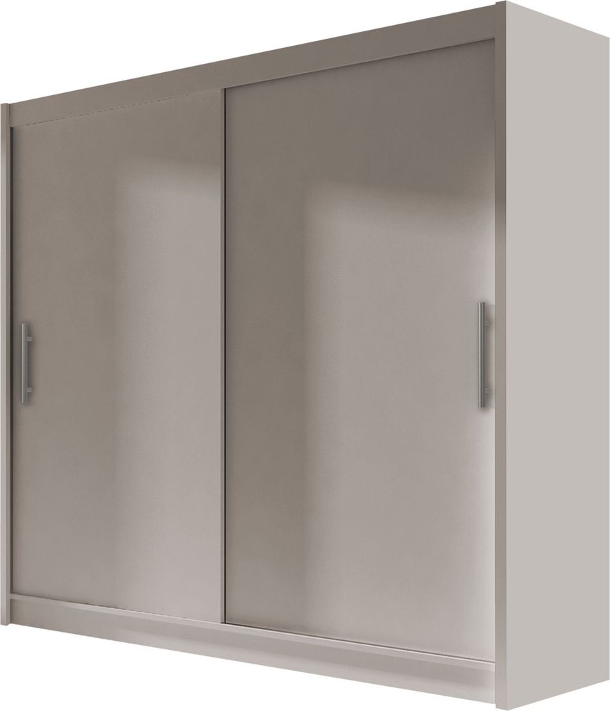 MIRJAN24 Schwebetürenschrank London I 180, Garderobe mit zwei Türen, Kleiderschrank (Farbe: Cashmere, ohne Beleuchtung)