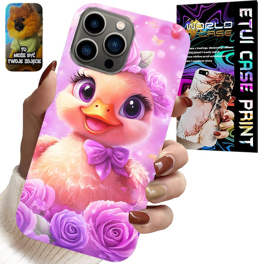 Hülle Für Iphone 13 Pro - Süsse Ente, Ente Auf Rosa Hintergrund